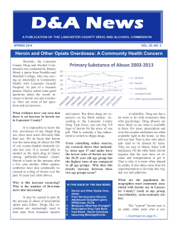 Heroin and Other Opiate Overdoses: A Community Health Concern