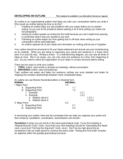 developing an outline - UTSC