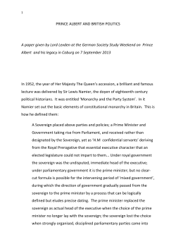 PRINCE ALBERT AND BRITISH POLITICS A paper given by Lord