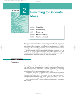 Prewriting to Generate Ideas