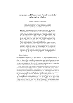Language and Framework Requirements for Adaptation Models