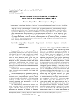 Energy Analysis of Sugarcane Production in Plant Farms