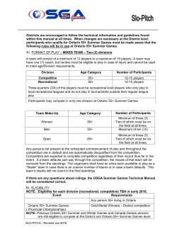 Slo-Pitch - Ontario Senior Games