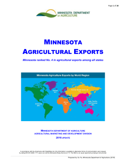 Minnesota Agricultural Exports - 2016 Update