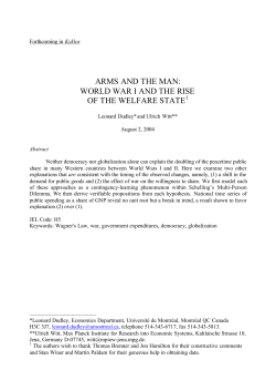 arms and the man: world war i and the rise of the welfare state