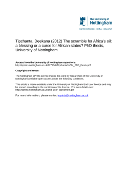Tipchanta, Deekana (2012) The scramble for Africa`s oil: a blessing