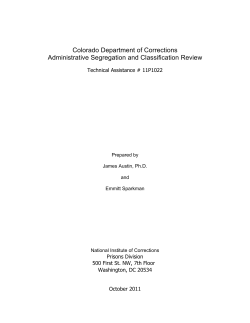 Colorado Department of Corrections Administrative
