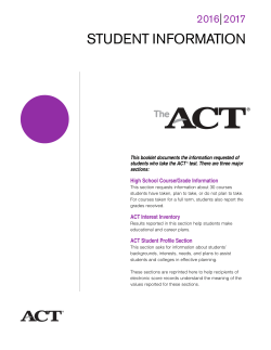 ACT Student Information Booklet 2016&ndash;2017
