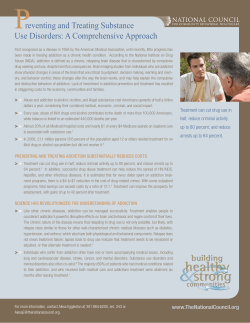 reventing and Treating Substance Use Disorders