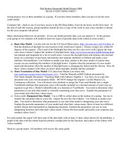 PreCalculus Sinusoidal Model Project 2008 READ EVERYTHING