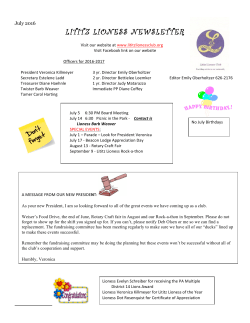 July 2016 - Lititz Lioness Club