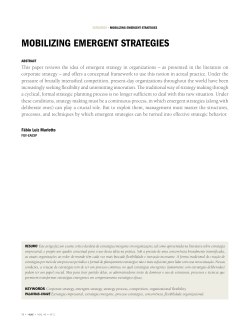 MOBILIZINg EMErgENt stratEgIEs