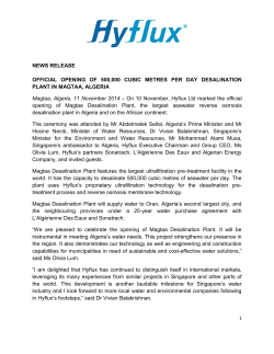 NEWS RELEASE OFFICIAL OPENING OF 500,000 CUBIC METRES