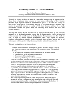 Community Relations For Livestock Producers