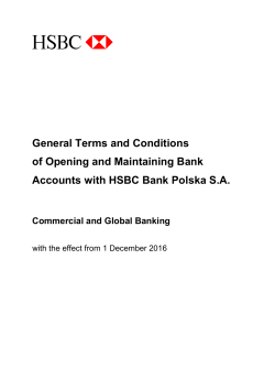 General Terms and Conditions of Bank Accounts