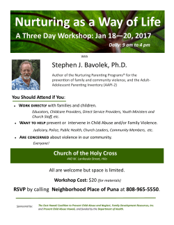 Nurturing as a Way of Life - Neighborhood Place of Puna