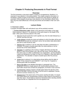 Chapter 9: Producing Documents in Final Format