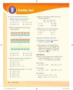 1. Which expression is equivalent to (-5) + (-5) + (-5) + (