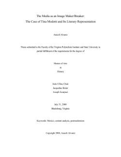 The Media as an Image Maker/Breaker: The Case of