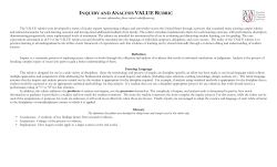 INQUIRY AND ANALYSIS VALUE RUBRIC