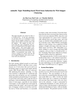 Topic Modelling-based Word Sense Induction for Web Snippet