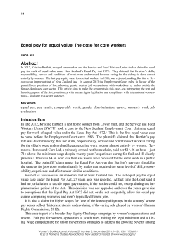 Equal pay for equal value: The case for care workers