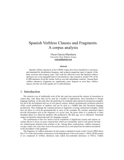 Spanish Verbless Clauses and Fragments. A corpus analysis