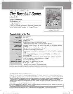 The Baseball Game - Houghton Mifflin Harcourt