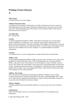 Printing Terms Glossary - International Plastic Card Corporation