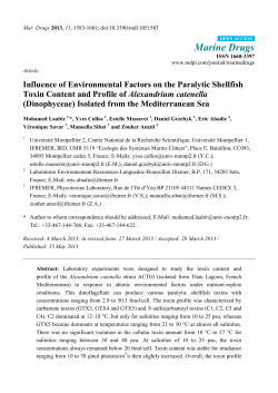 Influence of Environmental Factors on the Paralytic Shellfish Toxin