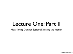Mass Spring Damper System: Deriving the motion