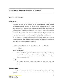 Activity: Do as the Romans: Construct an Aqueduct! GRADE