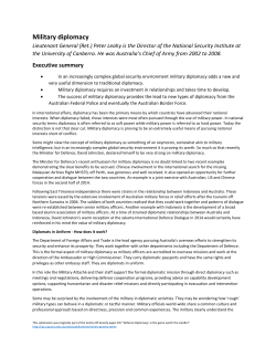 Military diplomacy - Department of Defence