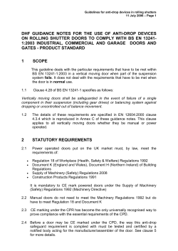 NEW EU STANDARDS FOR INDUSTRIAL DOORS, GATES AND