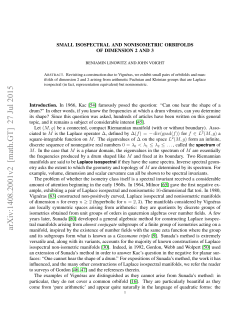 Small isospectral and nonisometric orbifolds of dimension 2 and 3