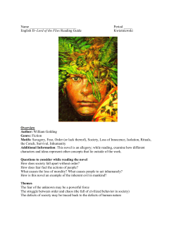 Name Period _____ English II--Lord of the Flies Reading Guide