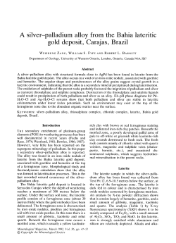 A silver-palladium alloy from the Bahia lateritic gold deposit, Carajas