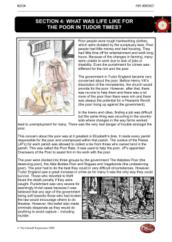 section 4: what was life like for the poor in tudor times?
