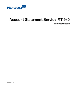 Account Statement Service MT 940