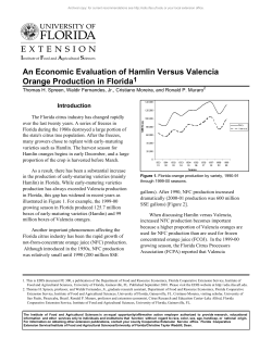 An Economic Evaluation of Hamlin Versus Valencia Orange