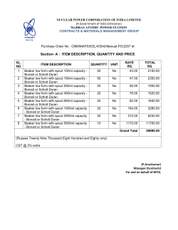 Section- A : ITEM DESCRIPTION, QUANTITY - NPCIL e