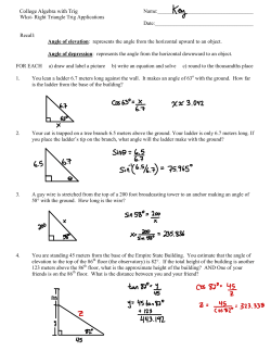 Wkst- Right Triangle Trig Applications Date