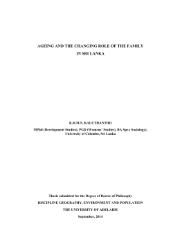 Ageing and the changing role of the family in Sri Lanka