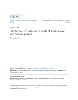 The Settlers of Catan and a Study of Trade in Non