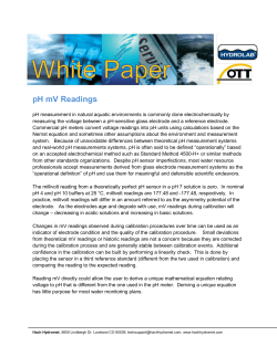pH mV Readings - OTT Hydromet GmbH