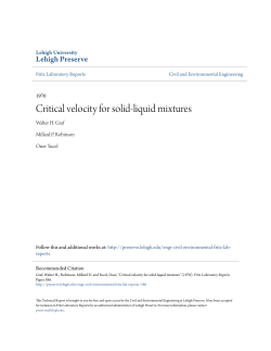 Critical velocity for solid-liquid mixtures