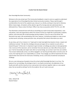 2017 Upper School Community Handbook