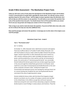 The Manhattan Project Texts