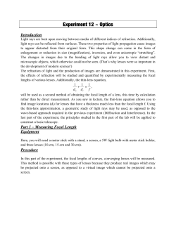 Experiment 12 ~ Optics