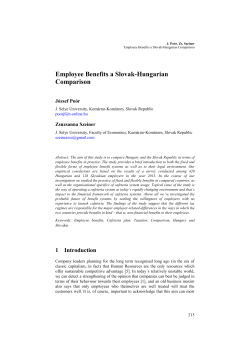 Employee Benefits a Slovak